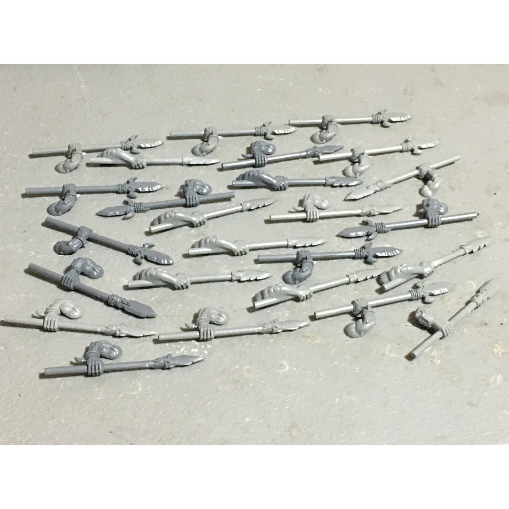 A22609 WARHAMMER FANTASY ORCS & GOBLINS BITS LOT ORC BOYZ SPEARS GAMES WORKSHOP