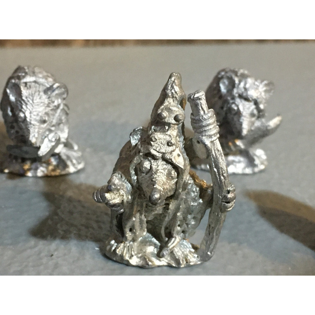A32864 UNKNOWN METAL MINIATURES RATMEN 5 PK WARRIOR MAGE TABLETOP RPG