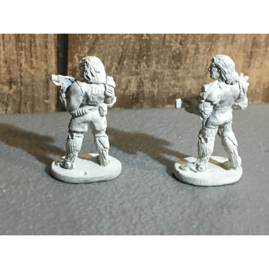 A32075 GRENADIER METAL MINIATURES UNKNOWN SCI-FI REBEL SOLDIER GUNNER 2 PK