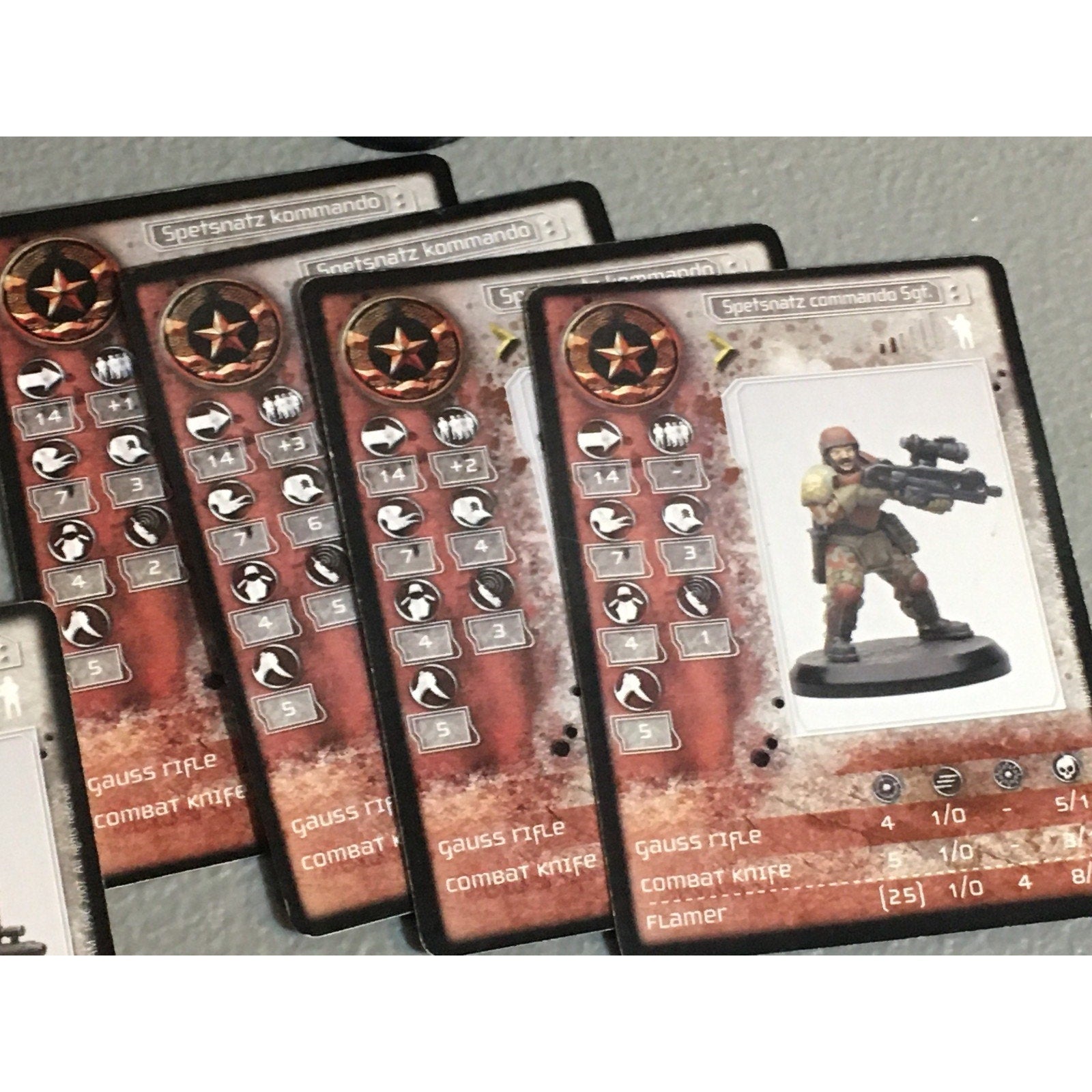 A32047 RACKHAM AT-43 RED BLOK MINI SPETSNATZ KOMMANDOS 8 PK W CARD MISS 1 HEAD