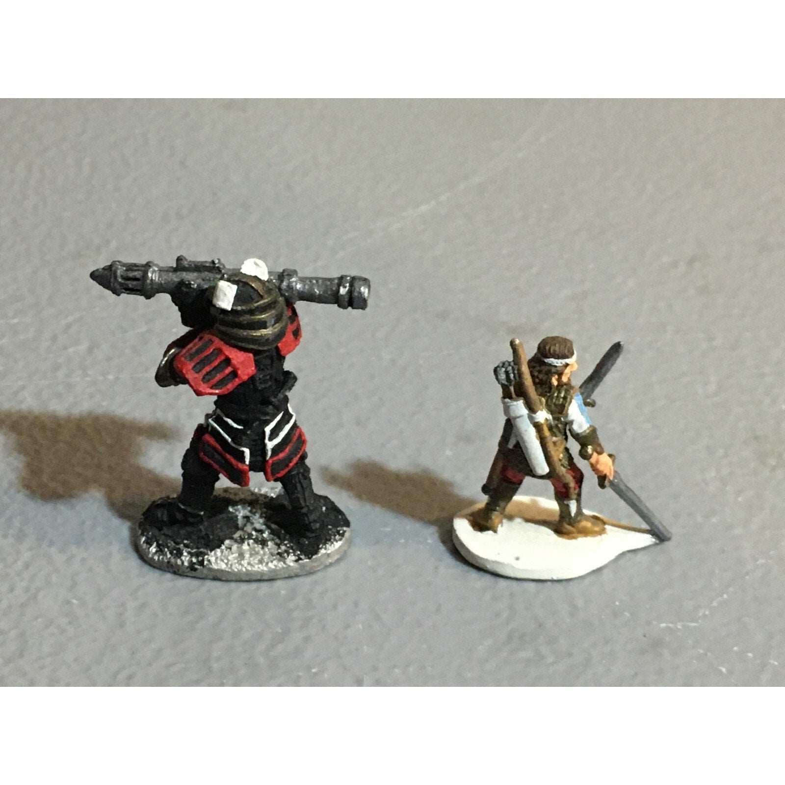 A10263 METAL MINIATURES FANTASY WARRIOR + SCI-FI SAMURAI W ROCKET LAUNCHER
