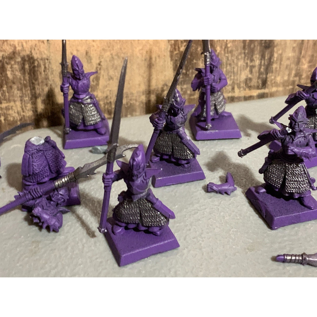A16903 WARHAMMER AOS FANTASY DARK ELVES SPEARMEN 10 PACK MISS 2 SHIELDS GW