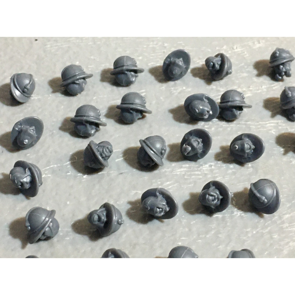 A23032 WARGAMES ATLANTIC HEADS FRENCH ADRIAN HELMET & GASMASK MM BITS LOT MINIS
