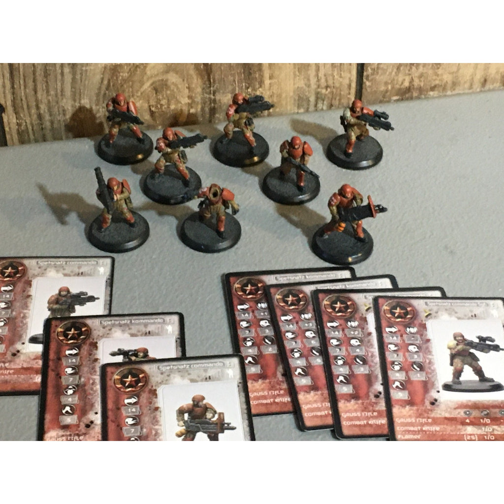 A32047 RACKHAM AT-43 RED BLOK MINI SPETSNATZ KOMMANDOS 8 PK W CARD MISS 1 HEAD