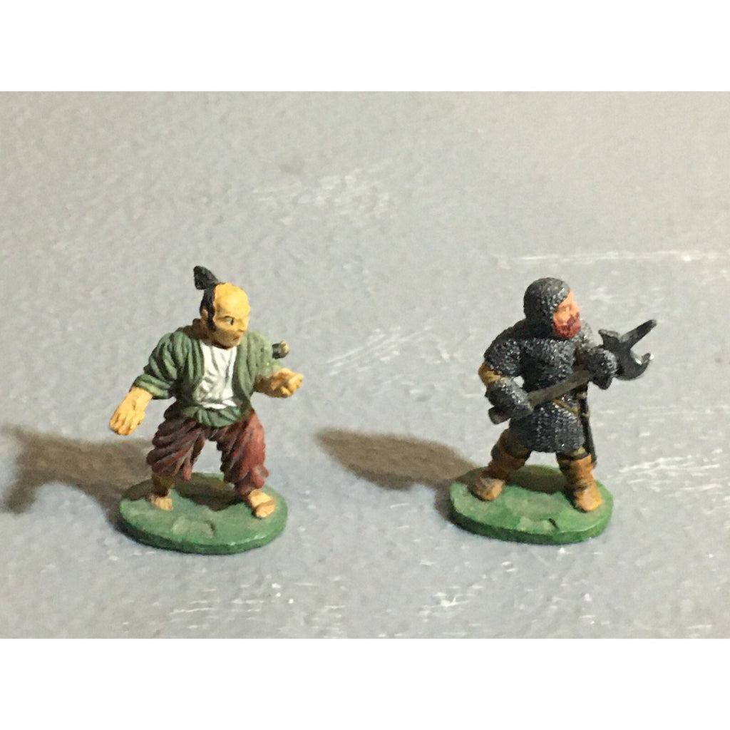 A10154 RAL PARTHA METAL OOP PAINTED MEN AT ARMS W AXE & SAMURAI