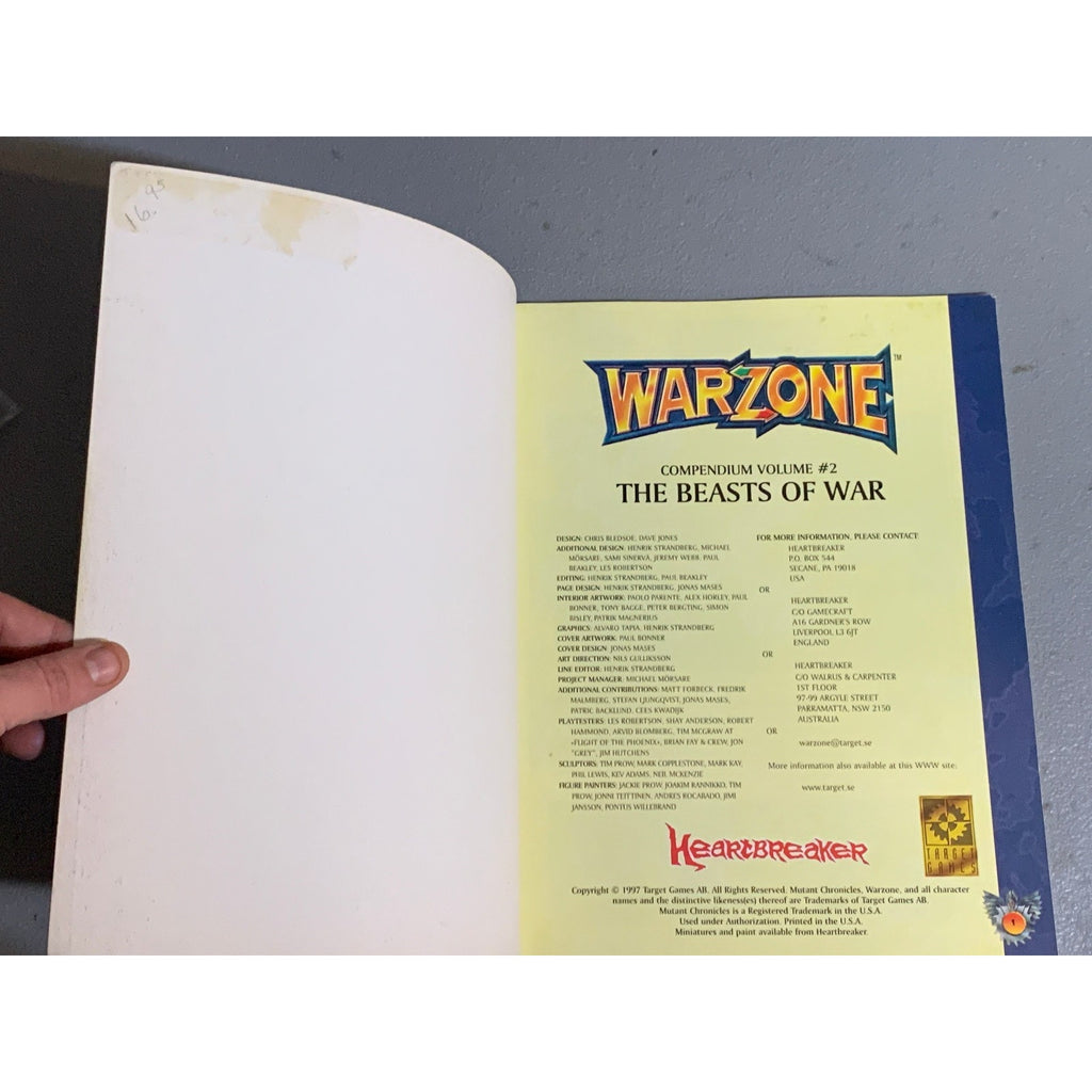 A31649 WARZONE MUTANT CHRON HHG ARMY BOOK PLAYED COMPENDIUM VOL. 2 BEASTS OF WAR