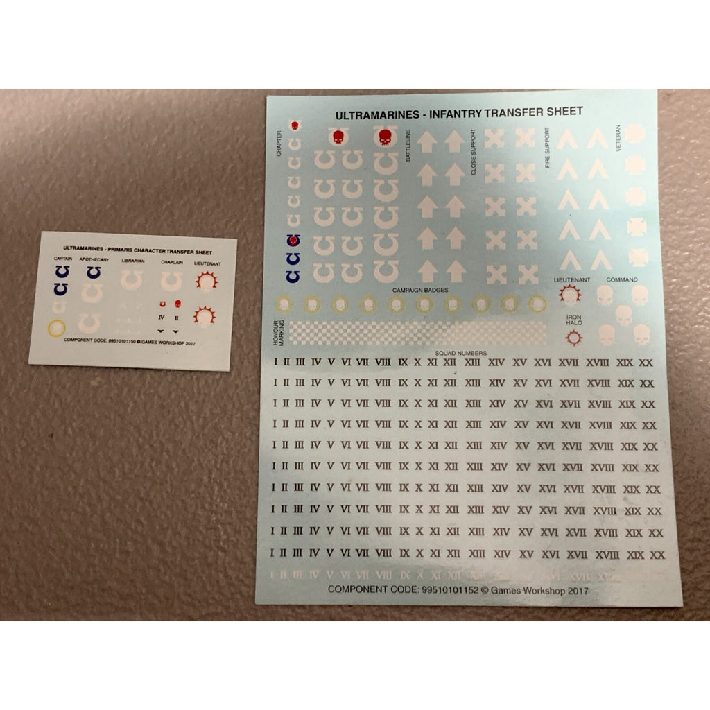 BAGF TRANSFERS ULTRAMARINES TRANSFER SHEET 2 PACK WARHAMMER 40K