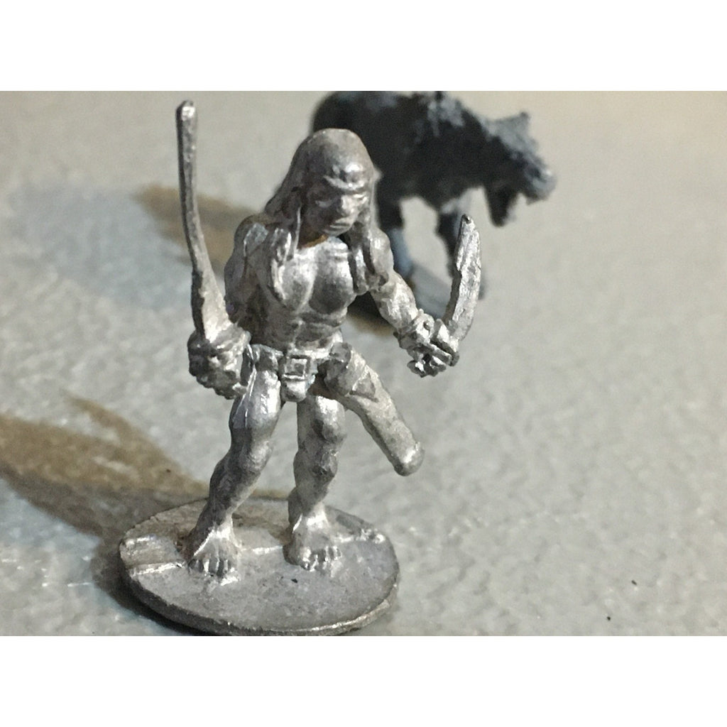 A32618 RAL PARTHA MINIATURES METAL HELLHOUND DOG & BARBARIAN HERO D&D