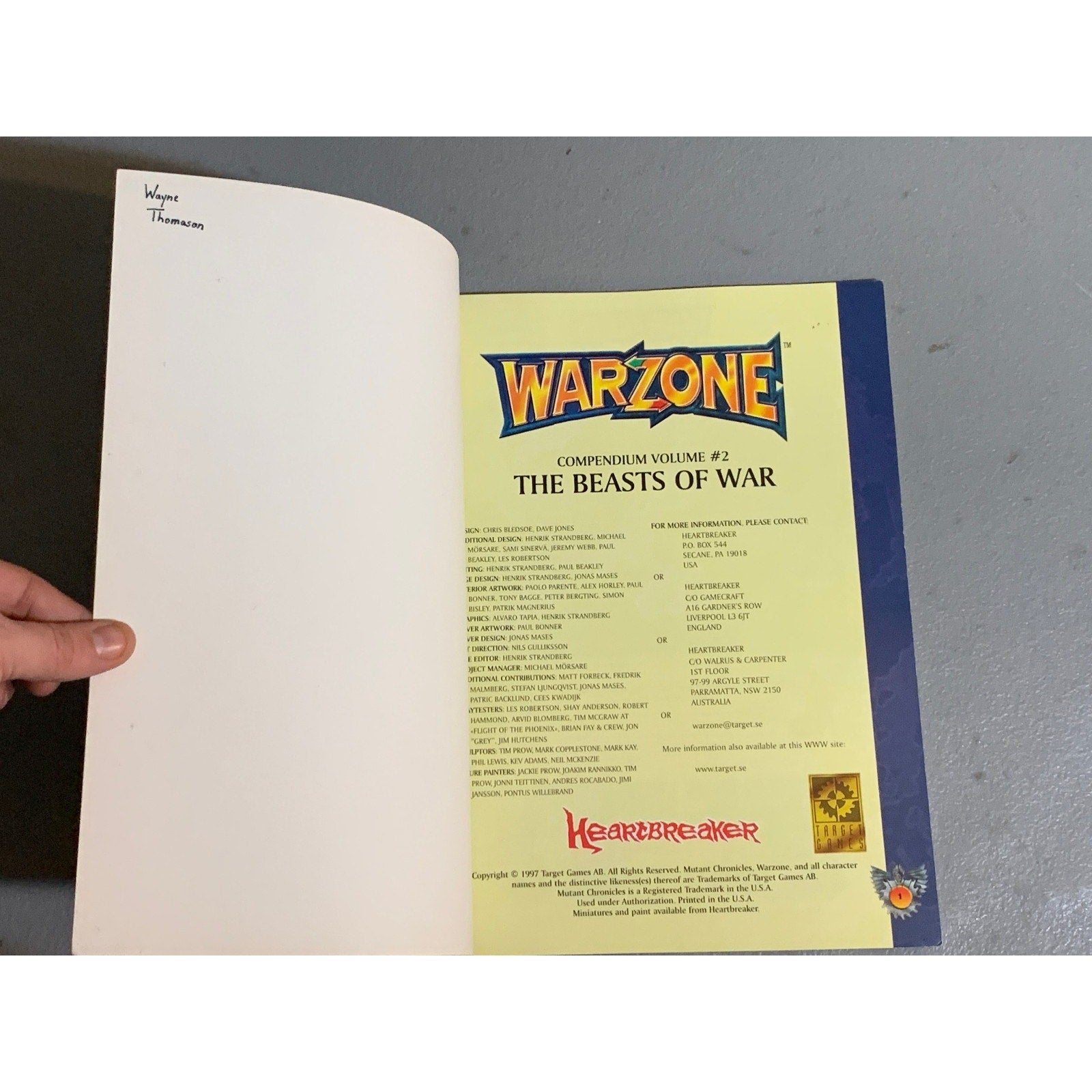 A31650 WARZONE MUTANT CHRON HHG ARMY BOOK PLAYED COMPENDIUM VOL. 2 BEASTS OF WAR