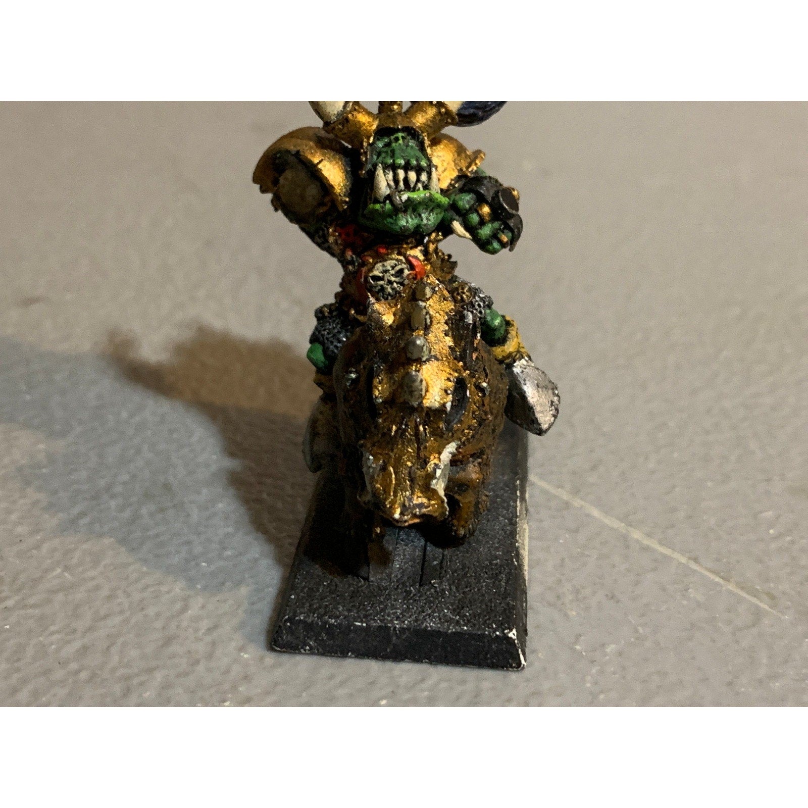 A31240 WARHAMMER FANTASY AOS METAL ORCS & GOBLINS ORC WARBOSS ON BOAR INCOMPLETE