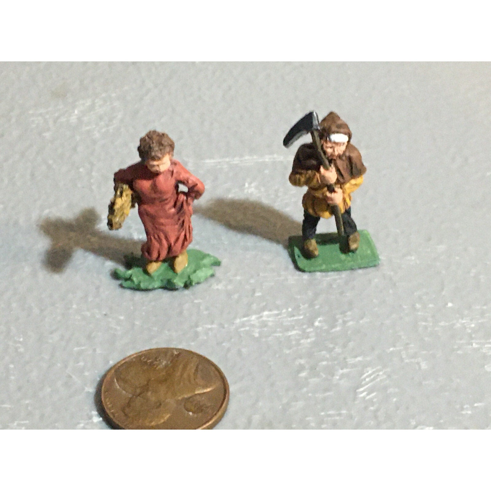 A10185 CITADEL PRE SLOTTA METAL RARE OOP HUMAN FARMERS PEASANTS 2 PK PAINTED