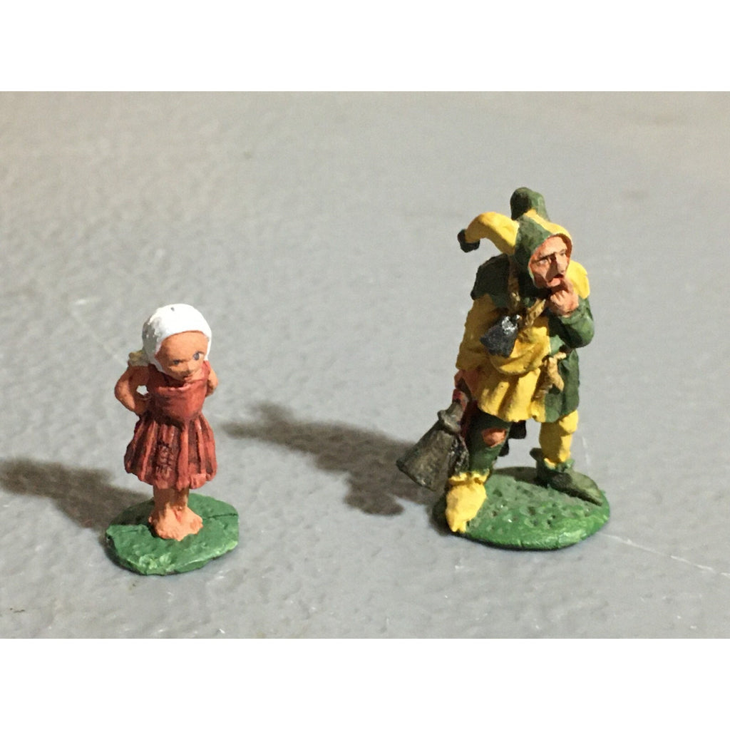A9850 CITADEL PRE SLOTTA METAL RARE OOP PAINTED HUMAN JESTER & CHILD