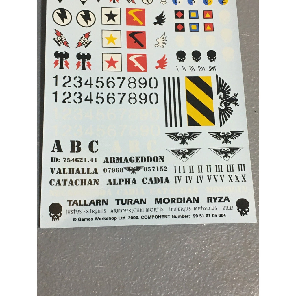 BAGG TRANSFERS TRANSFER WARHAMMER 40K IMPERIAL GUARD IG ASTRA TANK SHEET