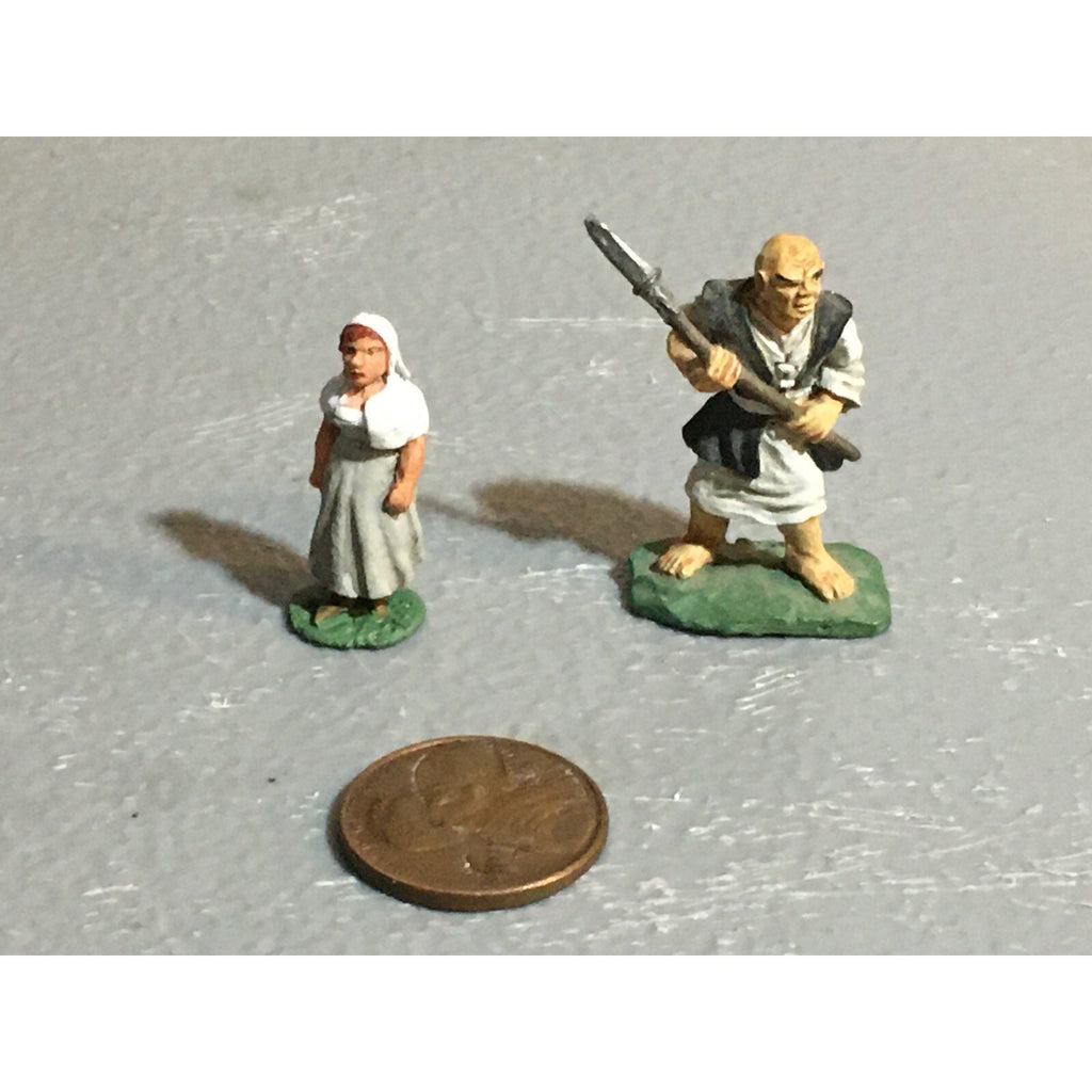 A10122 CITADEL PRE SLOTTA METAL RARE OOP HUMAN VILLAGERS PEASANTS 2 PK PAINTED