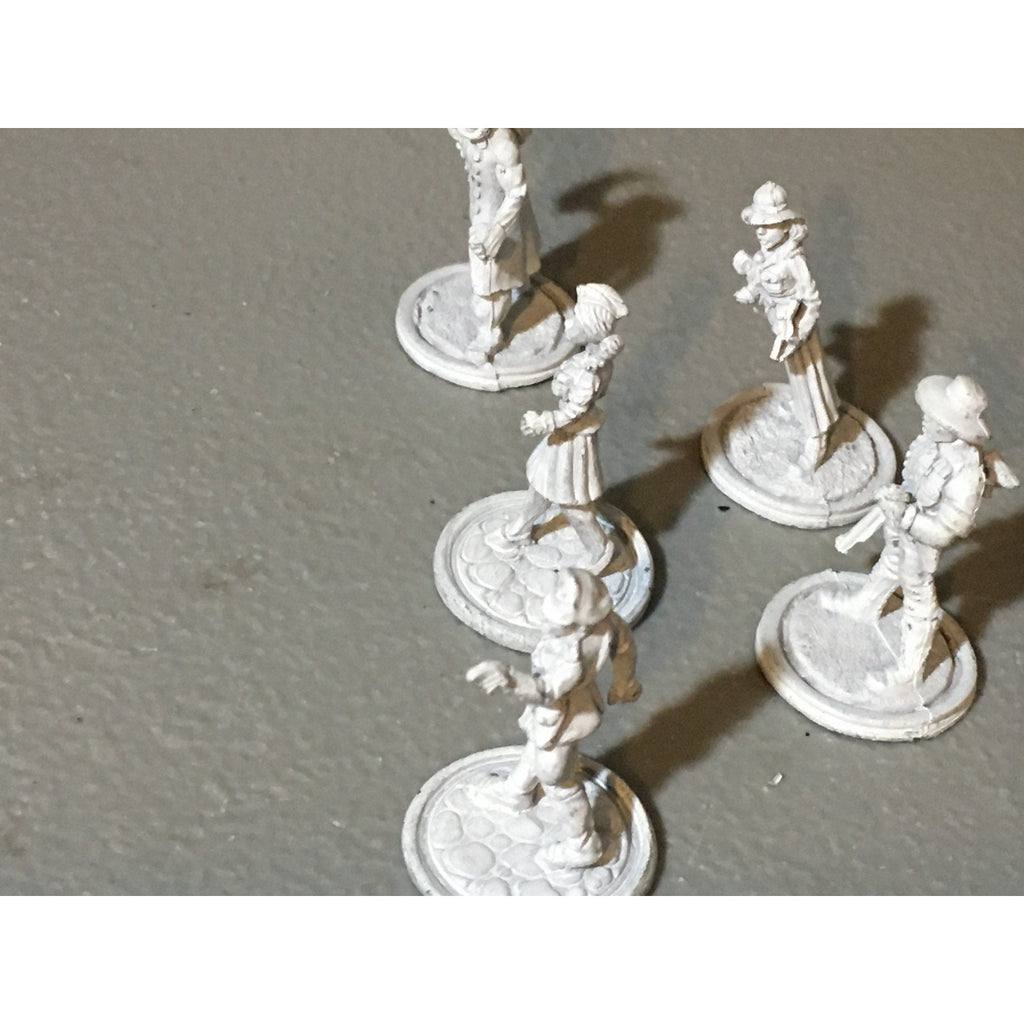 A32507 UNKNOWN METAL MINIATURES LOT 5 PK HUMAN EXPLORER SOLDIER PIRATE