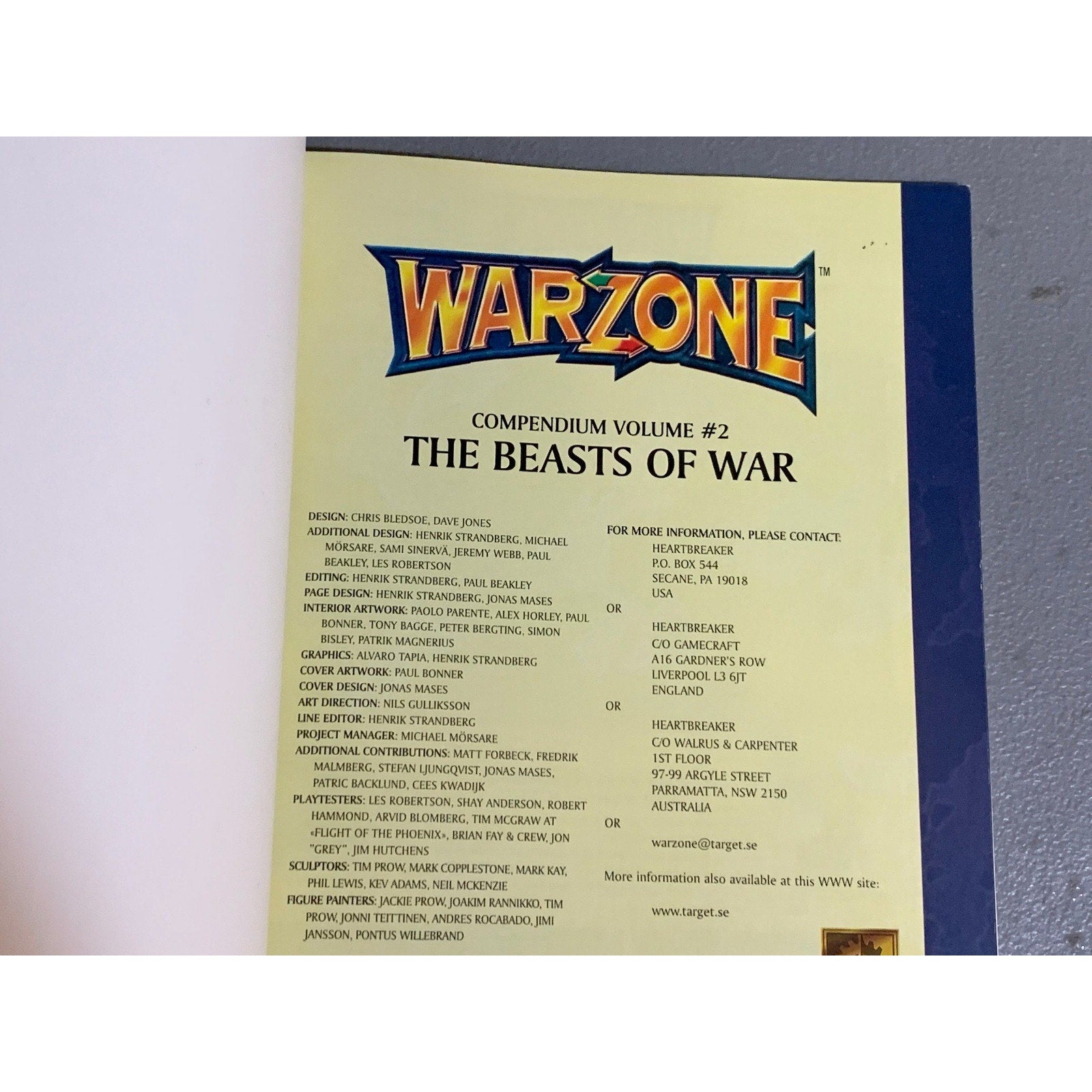 A31650 WARZONE MUTANT CHRON HHG ARMY BOOK PLAYED COMPENDIUM VOL. 2 BEASTS OF WAR