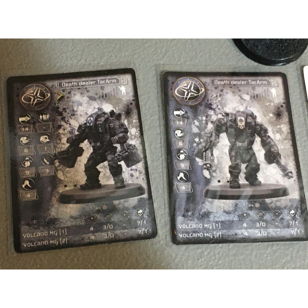 A33511 RACKHAM AT-43 UNA DEATH DEALER TACARM 3 PK MINIATURES W CARDS