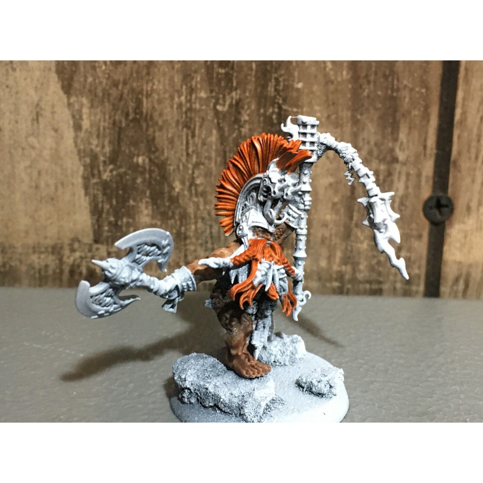 A20168 WARHAMMER FANTASY AOS FYRESLAYERS BATTLESMITH PRIMED CUSTOM NO BANNER