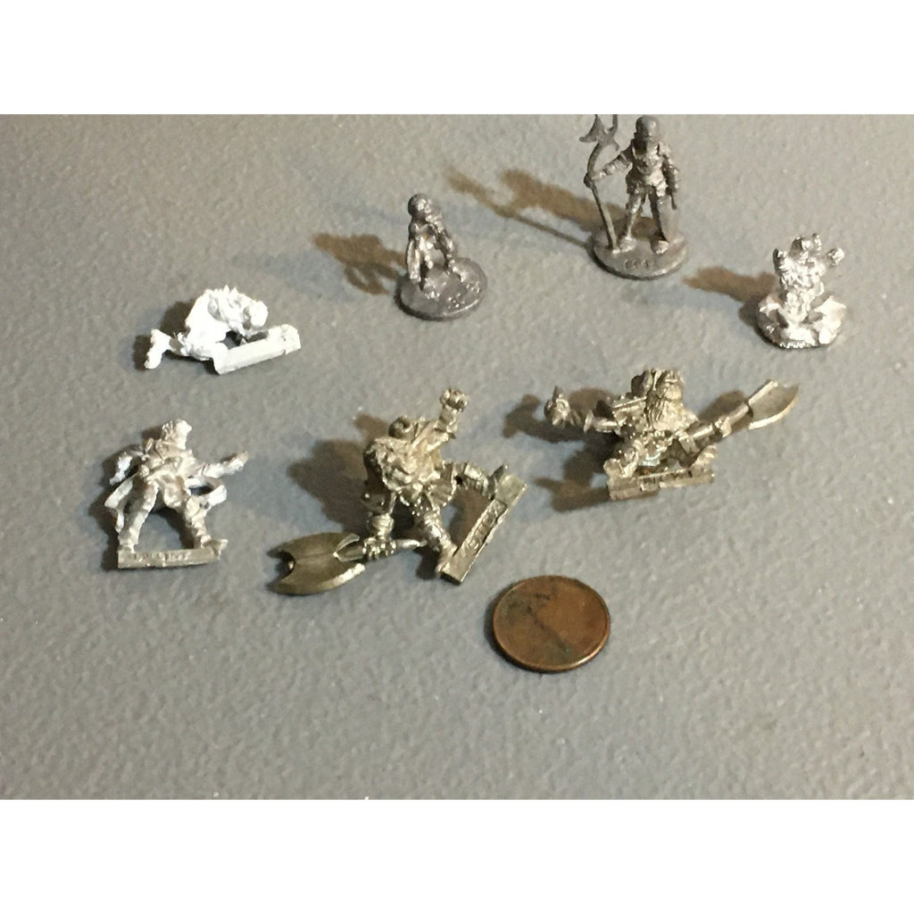A34032 UNKNOWN METAL MINIATURES FANTASY MIXED LOT CREATURE HUMAN WARRIOR