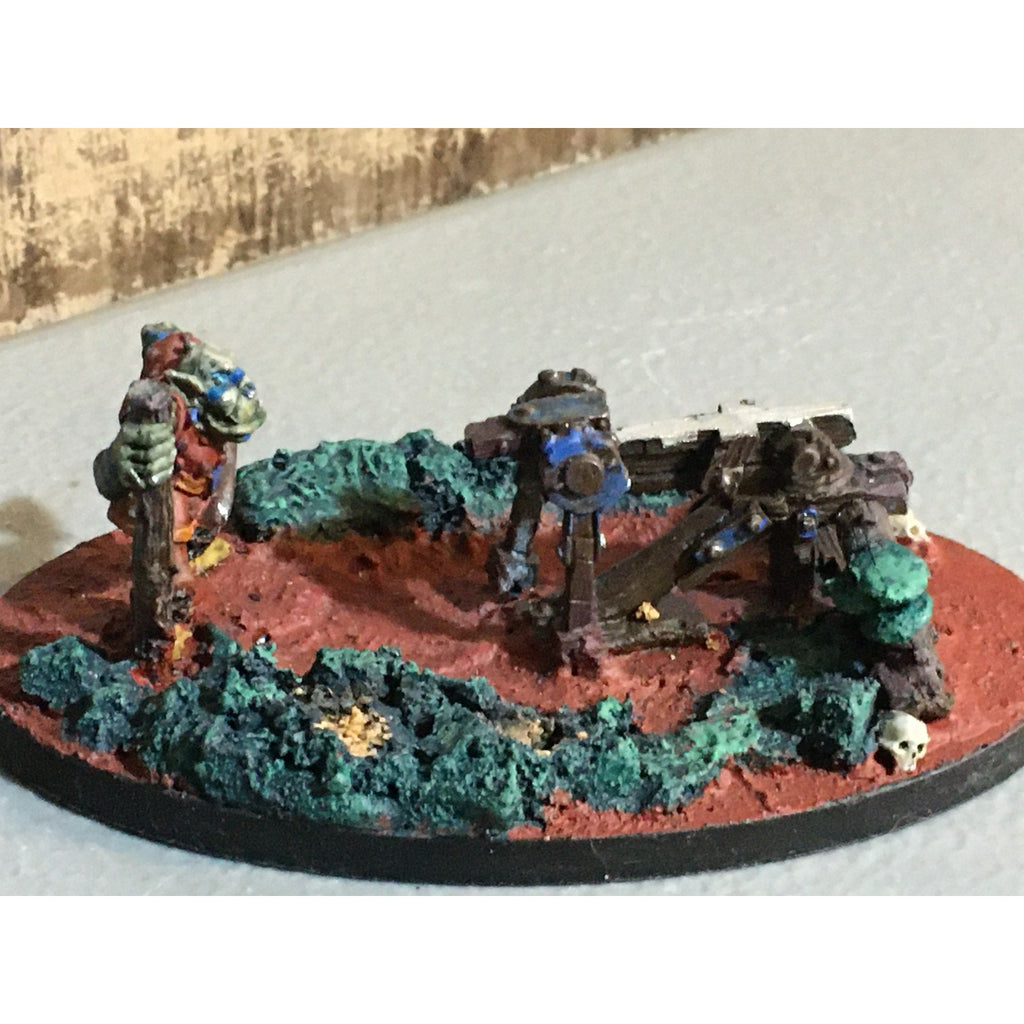 A32476 WARHAMMER FANTASY METAL ORCS GOBLINS SPEAR CHUKKA PAINT BASE