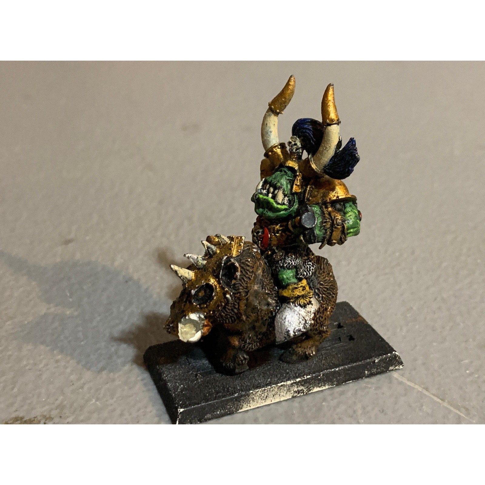 A31240 WARHAMMER FANTASY AOS METAL ORCS & GOBLINS ORC WARBOSS ON BOAR INCOMPLETE
