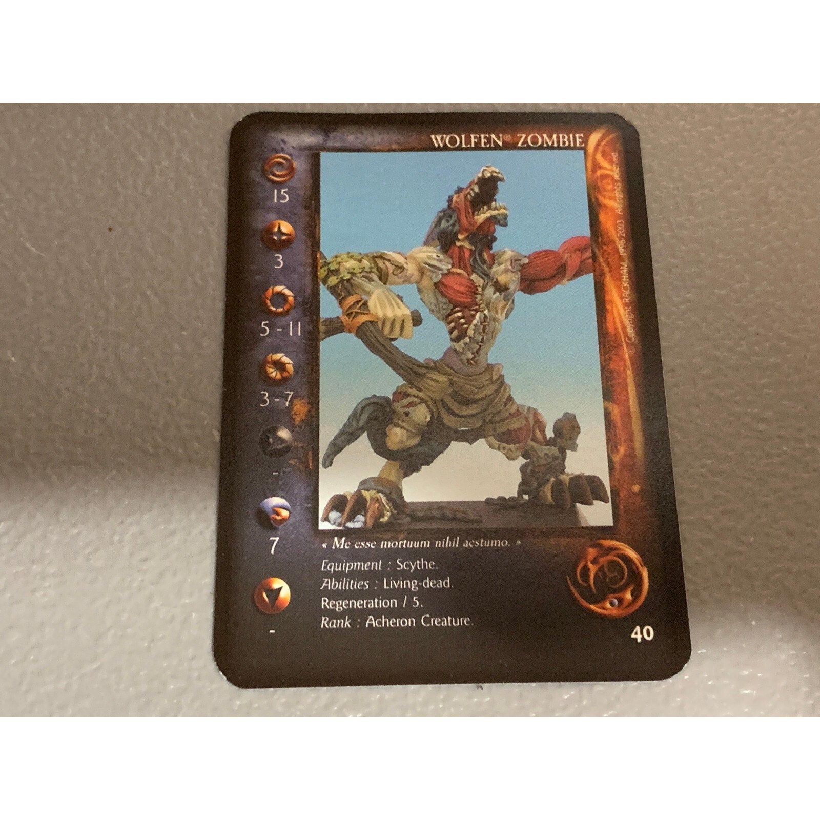 A16412 RACKHAM CONFRONTATION METAL OOP WOLFEN ZOMBIE W CARD