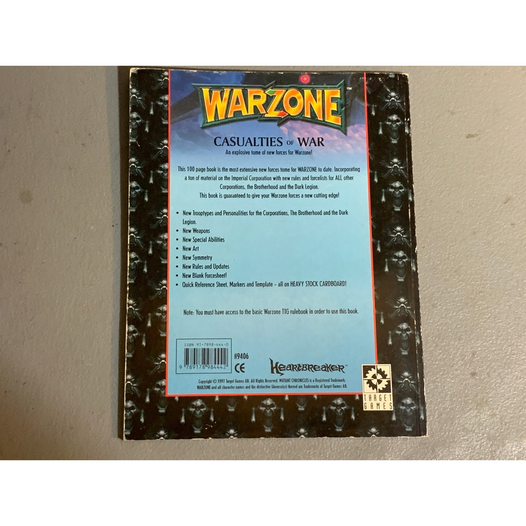 A31655 WARZONE MUTANT CHRON HHG HEARTBREAKER ARMY BOOK PLAYED CASUALTIES OF WAR