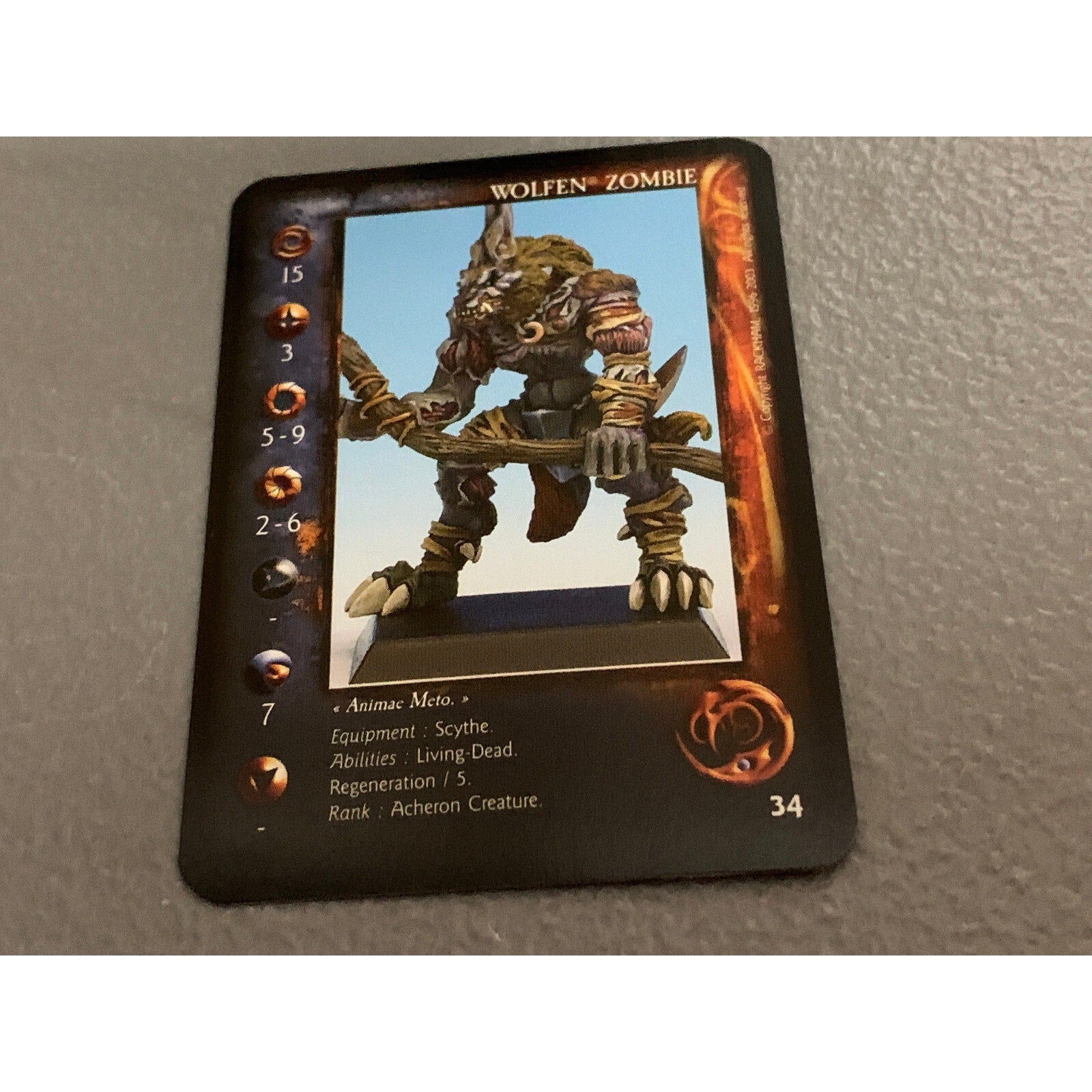 A16413 RACKHAM CONFRONTATION METAL OOP WOLFEN ZOMBIE W CARD