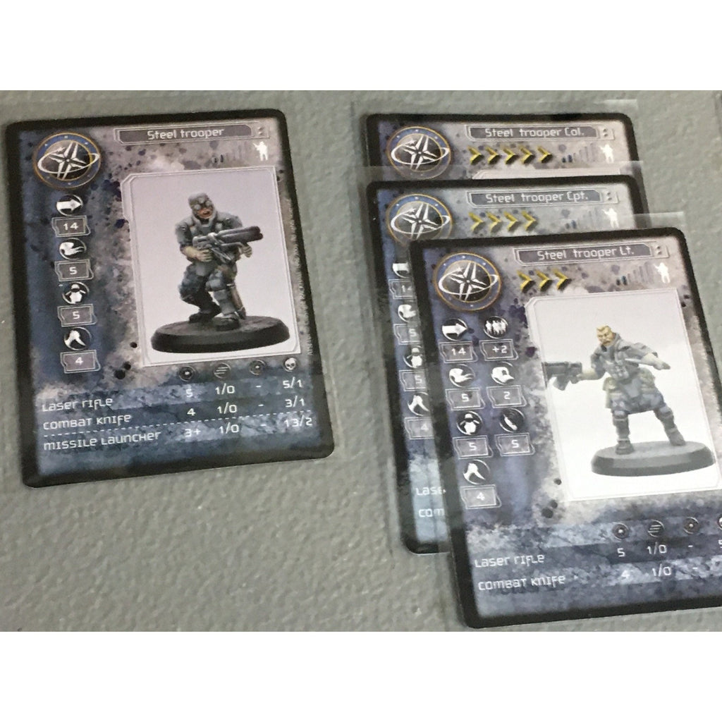 A33529 RACKHAM AT-43 UNA STEEL TROOPERS 7 PK MINIATURES W CARDS